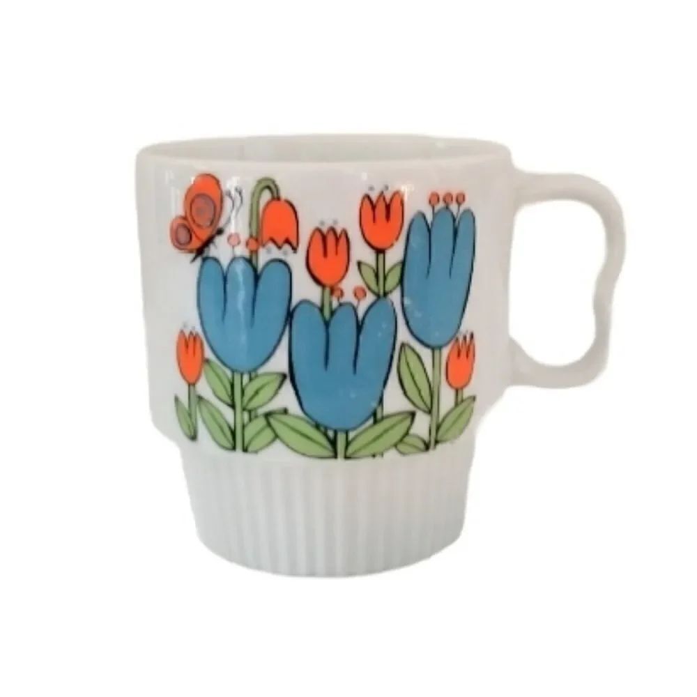 Vintage floral mug Japan farmhouse